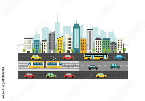 City skyline urban landscape modern architecture buildings