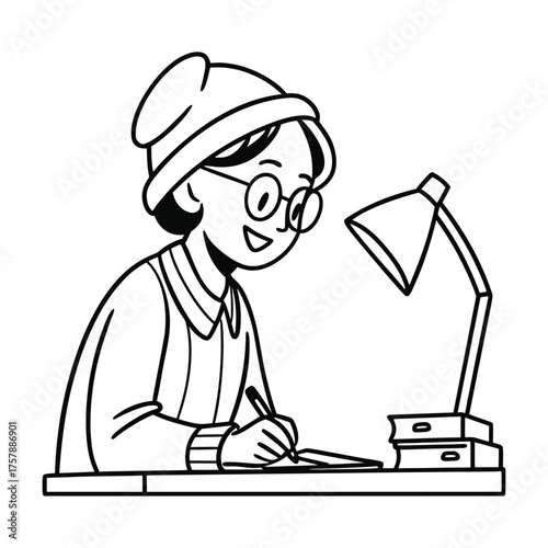 Elegant Monochrome Person Wearing Lights at Night