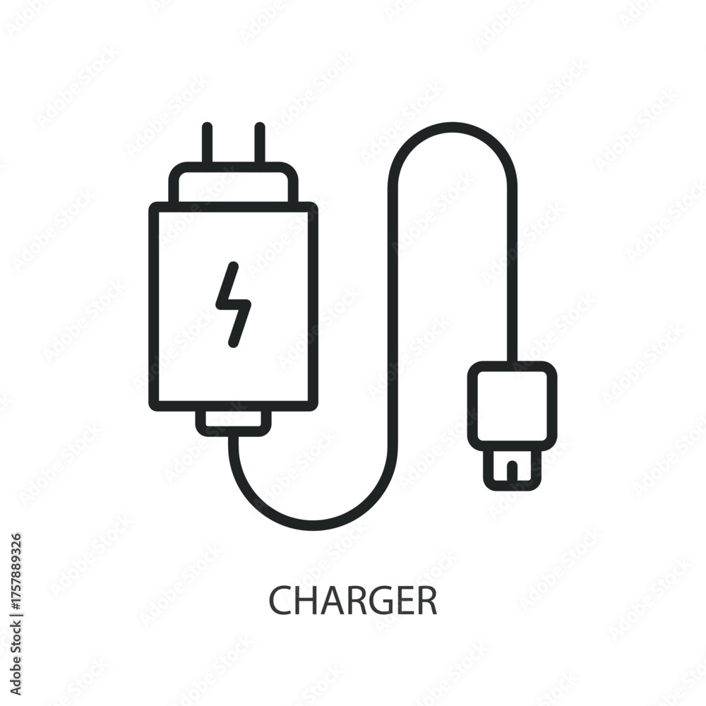 Obraz premium Charger thin line vector icons.