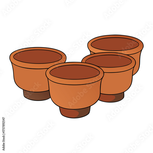 Handcrafted clay cups with earthy tones and natural textures bring a rustic charm. Their smooth, solid form keeps drinks warm while showcasing traditional artisanal beauty.
