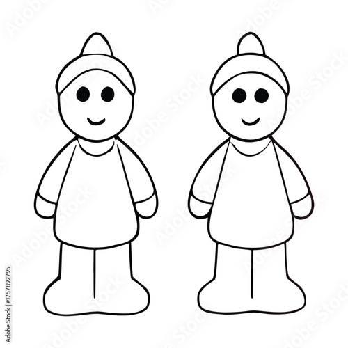 A delightful coloring page featuring tiny clay figurines, full of charm and detail, inviting creativity as you bring each miniature character to colorful life.
