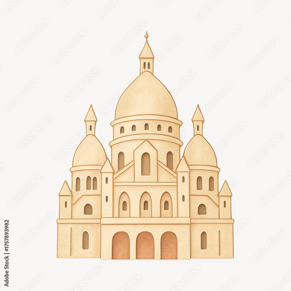 Fototapeta premium Elegant architectural dome illustration.