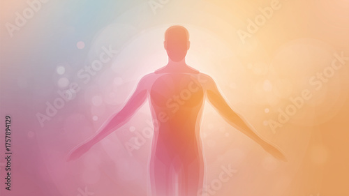 健康とウェルネス - オーラのように輝く人体、エネルギーの流れ（医療・健康、科学・教育、動画）