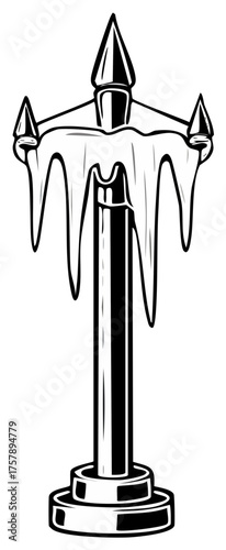 Decorative Art Deco-inspired candelabra illustration