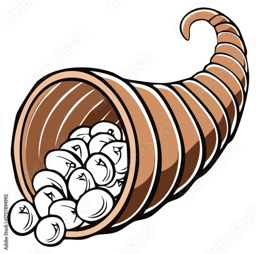 Thanksgiving Cornucopia Abundance Horn of Plenty Graphic Illustration