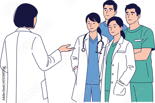 physician leads collaborative medical discussion, empowering the clinical care group