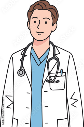 confident doctor welcomes patients, embodying modern medicines compassionate, expert spirit