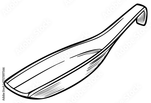 Simple Outline Drawing of a Shoe Horn Tool