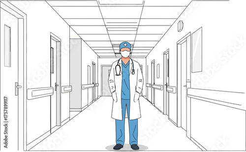 hospitals quiet sentinel, prepared for duty, dedicated to patient wellbeing