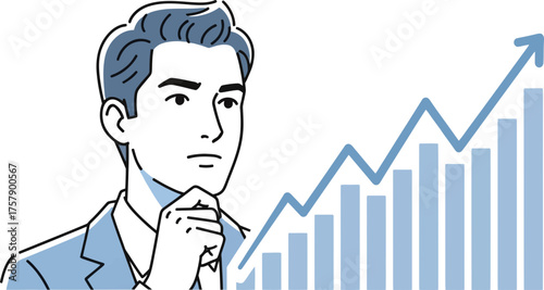 future forged determined strategist examines data, propelling business expansion ahead