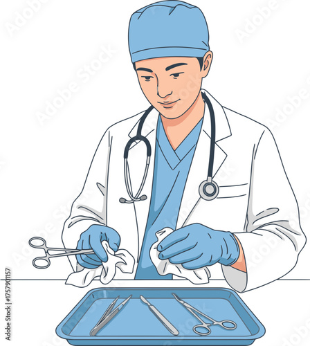 doctors precise hands preparing critical instruments for safe, sterile healthcare
