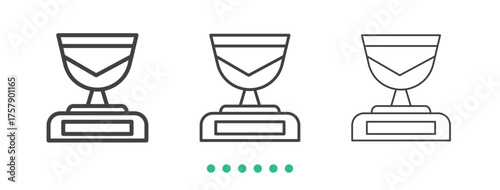 Trophy icon. Thin line icon vector