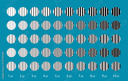 線の太さ別パターン（1pt〜10pt）／ Line Thickness Pattern (1pt to 10pt)