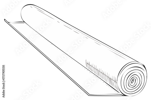 Roll of Fabric Illustration Sketch for Design Applications Pattern Making Sewing