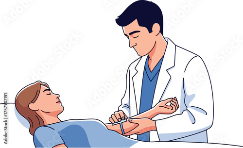 caring professional administers vital health procedure, ensuring patient wellbeing safely
