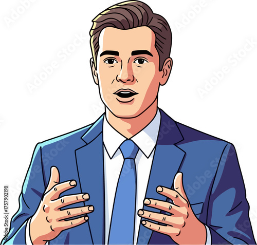 engaged presenter articulates message, sparking ideas and cultivating productive discourse