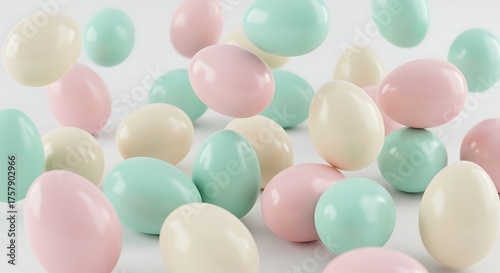Pastel colored eggs scattered easter eggs pastel colors