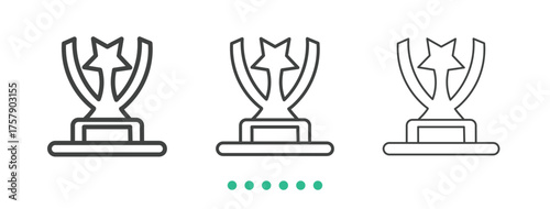 Trophy icon. Thin line icon vector