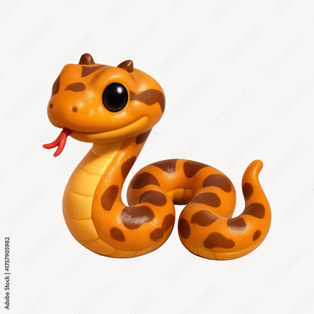 Fototapeta premium Cute cartoon snake illustration.