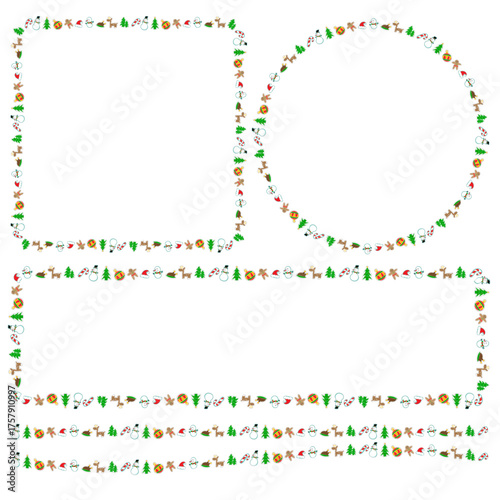 The Borderline Christmas drawing for Celebration or holiday concept.