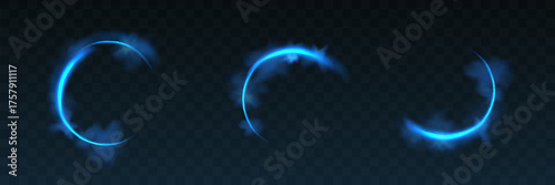 Abstract light neon background. luminous circle. Luminous spiral cover. Wake wave, fire path trail line and swirl effect curve. Food isolated. space tunnel.