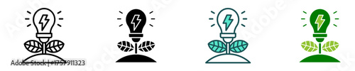 Renewable Energy  Icon Set Multiple Style Collection
