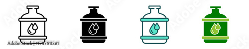 Bio Bottle  Icon Set Multiple Style Collection
