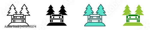 Forest Cabin  Icon Set Multiple Style Collection
