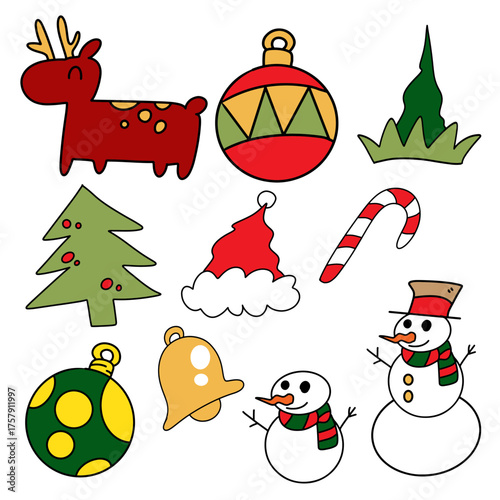 The Christmas drawing for Celebration or holiday concept.