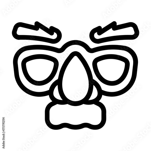 old man mask icon with line style