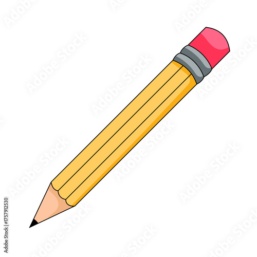 Cartoon Yellow Pencil With Eraser