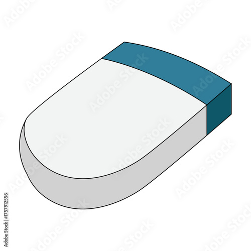 Isometric white eraser vector icon