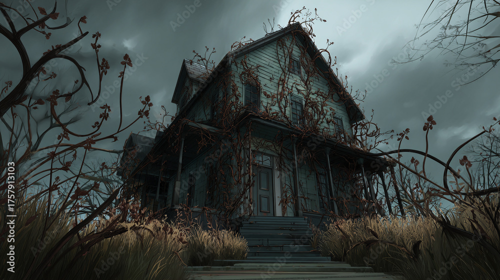 Obraz premium A spooky haunted house, halloween