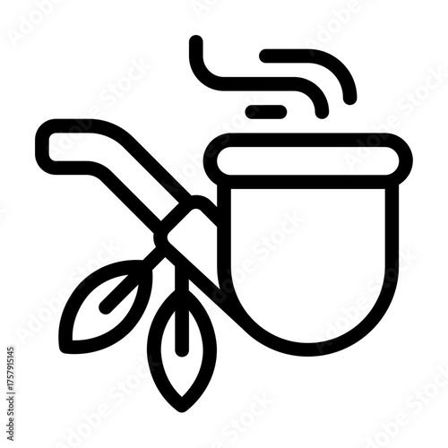 tobacco pipe icon with line style