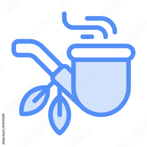 tobacco pipe icon with lineal color style