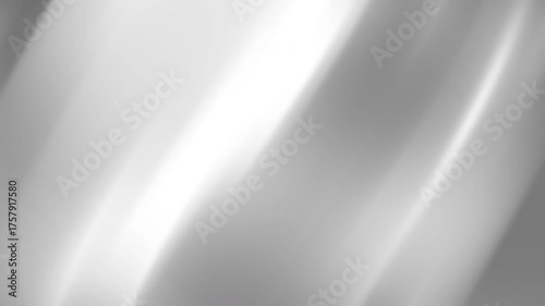 Silver mirror reflective abstract background with smooth metallic gradient and soft luminous glossy flowing texture