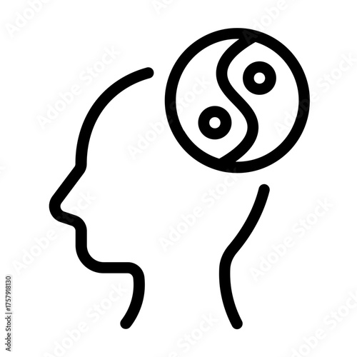 peace of mind icon with line style