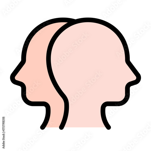 bipolar icon with flat line style