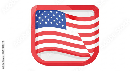 American flag icon, a symbol of patriotism and national pride, perfect for representing the united states of america