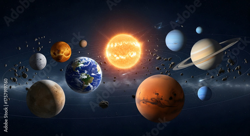 solar system in space