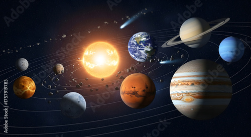 solar system in space