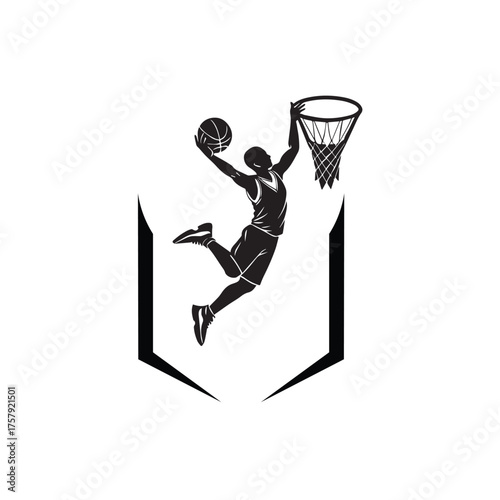 Illustration of basketball player movements with simple background colors