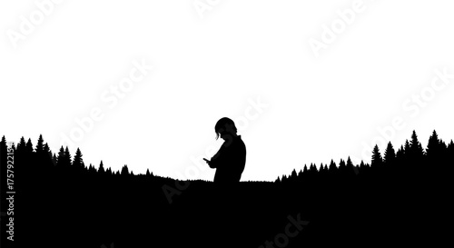 wilderness whispers unheard, as human attention gravitates toward pixels, isolated on transparent background