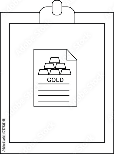 A document with a GOLD label and gold bar graphics displayed on a clipboard