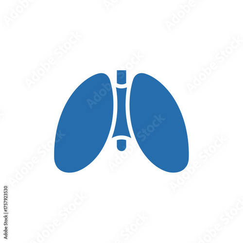 Stylized blue icon representing human lungs and the respiratory system on a white background.
