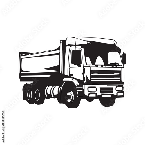Basic design of a cargo truck with plain black color
