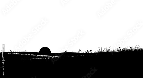 abstract sunrise paints silent land, a serene start to everything, isolated on transparent background