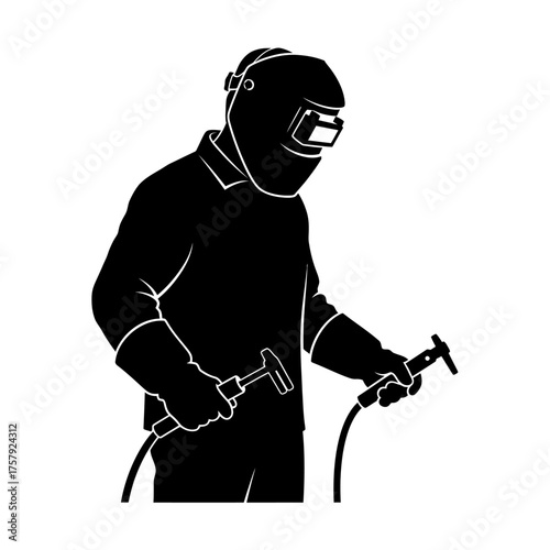 forging connections skilled tradesman unites components with fiery precision, isolated on transparent background