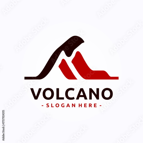 Letter A Volcano Logo Template Design. Mountain Icon vector illustration isolated