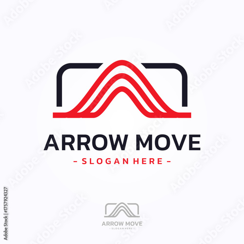 Arrow Move Logo Template Design. Up arrow icon vector symbol.